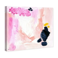 Винвуд студио Апстрактна wallидна уметност платно „Среќен живот“ боја - розова, портокалова боја