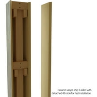 Ekena Millwork 16 W 8'H Pecky Cypress Endurathane Fau Wood Wood Non-Tapered Square Column Wrap со стандарден капитал и база
