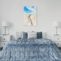 Wynwood Studio Canvas патека во песок наутички и крајбрежен крајбрежен пејзажи wallидна уметност платно печати сина светло сина сина боја 24х36