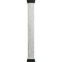 Ekena Millwork 12 W 18'H Hand Hewn Endurathane Fau Wood Wood Non-Tapered Square Column Wrap со FAU Iron Capital & Base