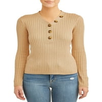 Асиметрично копче за женски врба и ветер предниот џемпер