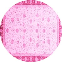 Ахгли Компанија Внатрешна Тркалезна Ориентална Розова Модерна Област Килими, 7 ' Круг