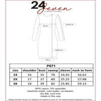 24 -тина облека за удобност плус големина женски долг ракав макси фустан