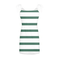 Фустани За Жени Без Ракави Мини Мини Секојдневен Летен Печатен Фустан Со Оглавник Темно Зелена XL