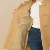Уникатни поволни цени, женски зимски палто, држач, јака единечна гради, долг палто