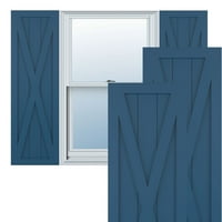 Ekena Millwork 12 W 47 H TRUE FIT PVC SINE X-BOARD FERMONE FIXED MONT SULTTERS, SOJURN BLUE