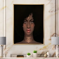 Дизајн Портрет на афро -американска жена II 'модерна врамена платна wallидна уметност печатење