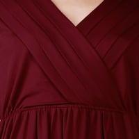 Единствени поволни цени Deepенски длабок в-врат-врат Кросовер со кратки ракави со фит-и-флеки фустан