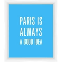 Сликите Париз е секогаш добра идеја Gicl e врамена текстуална уметност во сина боја